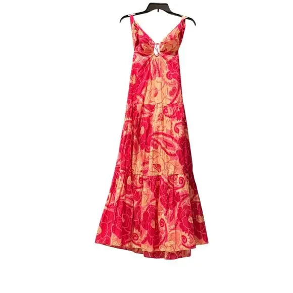 Farm Rio Tropical Groove Cotton Maxi Dress - Pink/Orange - Picture 2 of 5